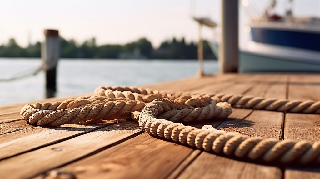Laid-Back Rope on the Dock, Awaiting Its Maritime Purpose.