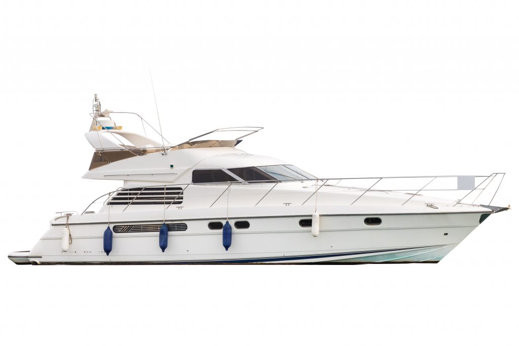 image of motor boat isolated on white background